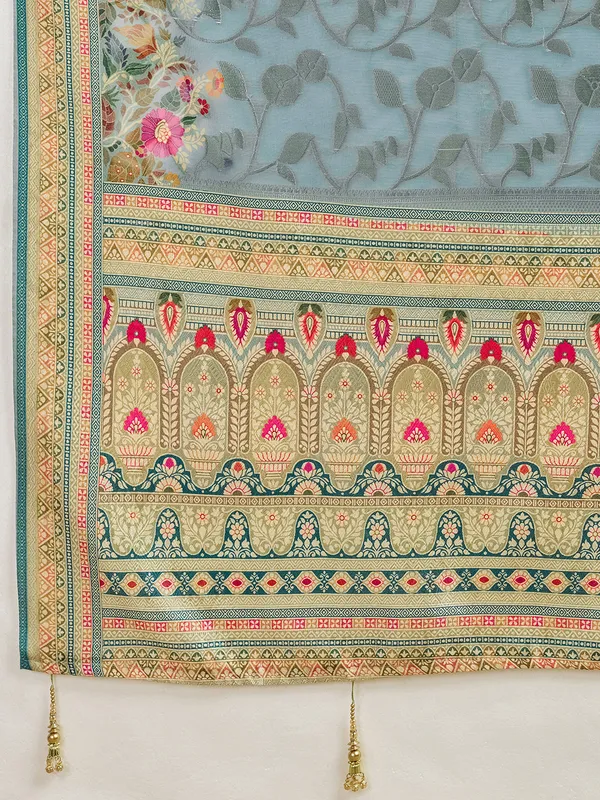 Blue_Brasso_Floral_Print_Saree_For_Women