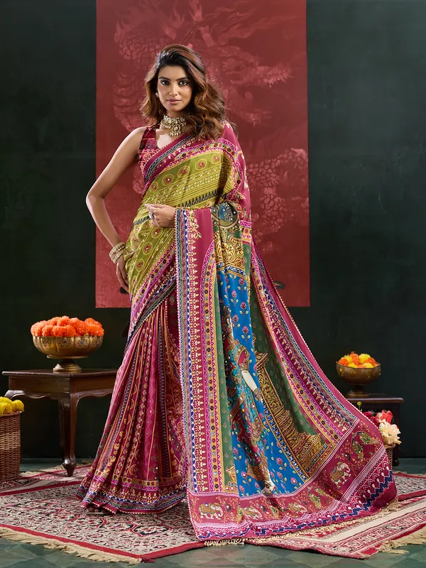 Multicolor_Crepe_Silk_Printed_Ethnic_Saree_For_Women