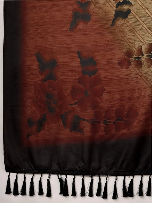 Brown_Heavy_Tussar_Silk_Woven_Pattern_Saree_For_Women