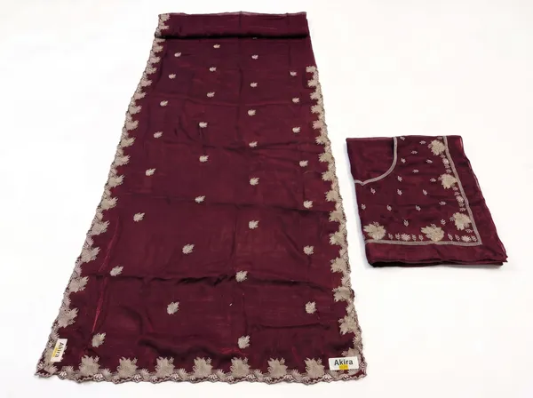 Maroon_Frendi_Embroidered_Saree_With_Blouse_Piece_For_Women
