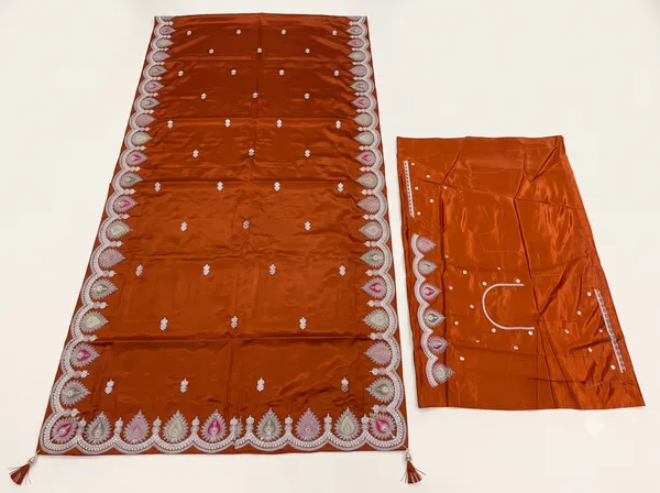 Orange_H.O_Silk_Embellished_Saree_With_Blouse_Piece_For_Women