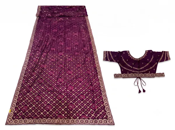 Maroon_Vichitra_Silk_Embroidered_Saree_With_Blouse_Piece_For_Women