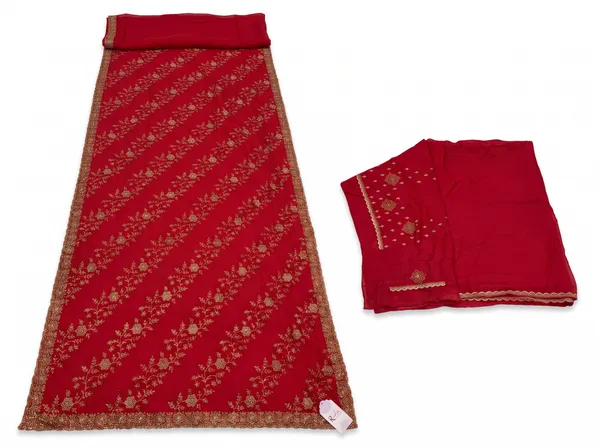 Red_60-60_Georgette_Floral_Embroidered_Saree_With_Blouse_Piece_For_Women