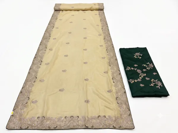 Cream_Crystal_Silk_Embellished_Saree_With_Blouse_Piece_For_Women