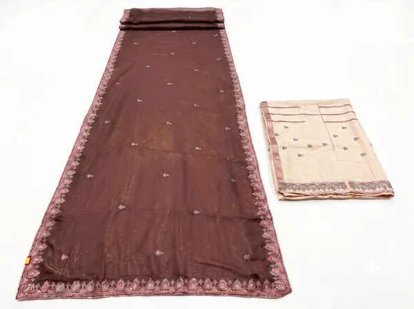 Brown_Silk_Embroidered_Saree_With_Blouse_Piece_For_Women