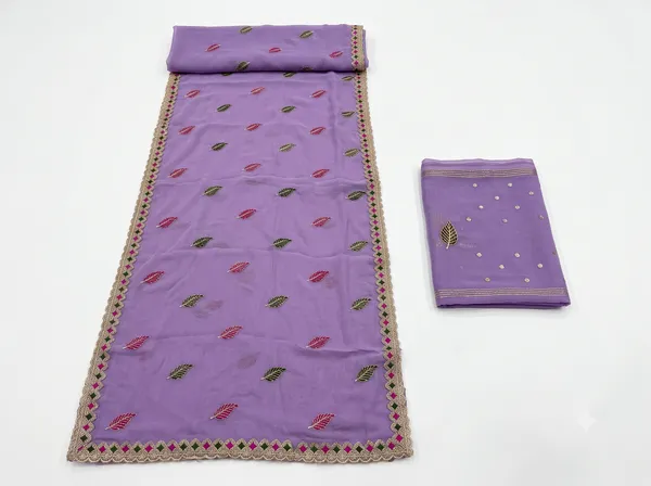 Lavender_Wari_Chiffon_Leaf_Print_Saree_With_Blouse_Piece_For_Women