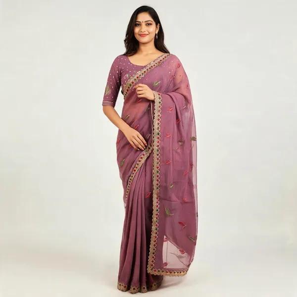 Mauve_Wari_Chiffon_Leaf_Print_Saree_With_Blouse_Piece_For_Women