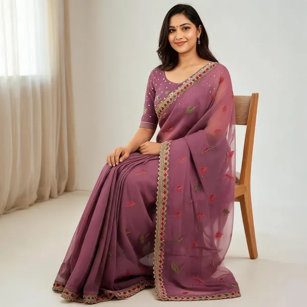 Mauve_Wari_Chiffon_Leaf_Print_Saree_With_Blouse_Piece_For_Women