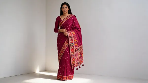 Magenta_Pashmina_Silk_Traditional_Print_Saree_With_Blouse_Piece_For_Women