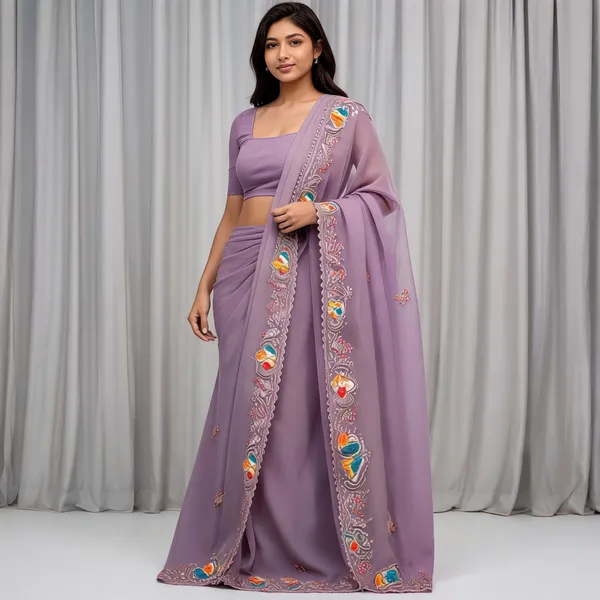 Lavender_Crystal_Chiffon_Embroidered_Saree_With_Blouse_Piece_For_Women