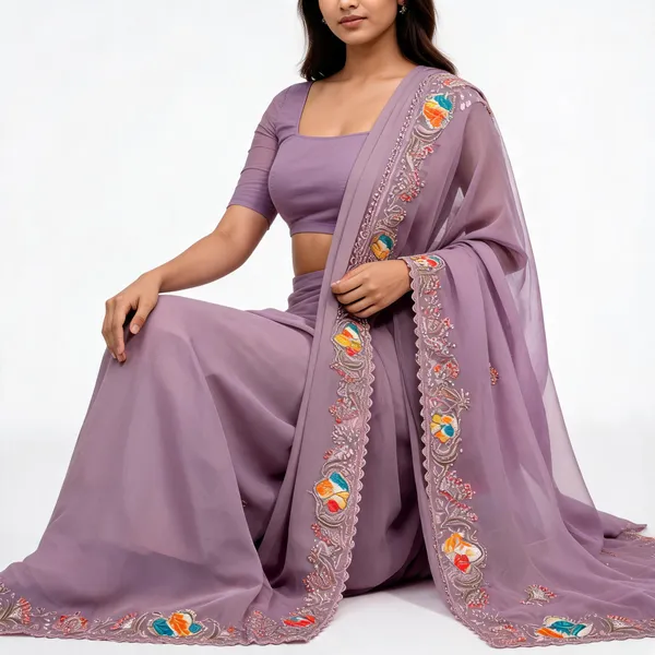 Lavender_Crystal_Chiffon_Embroidered_Saree_With_Blouse_Piece_For_Women