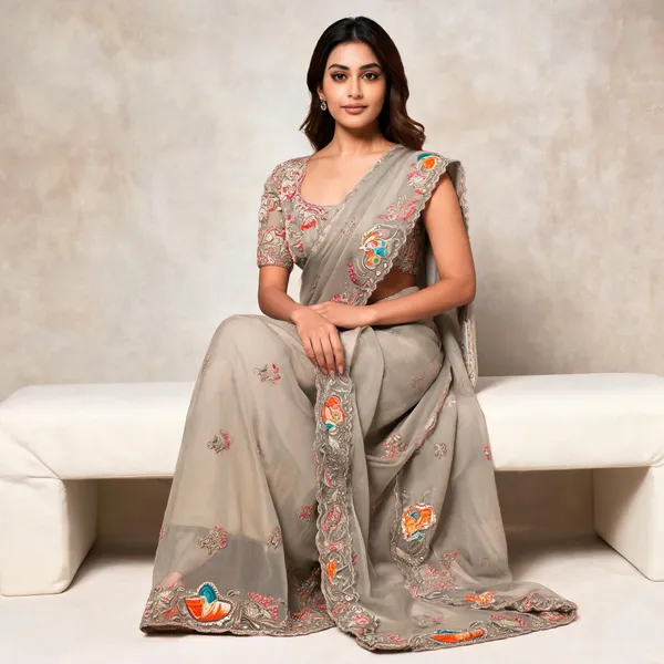 Beige_Crystal_Chiffon_Embroidered_Saree_With_Blouse_Piece_For_Women
