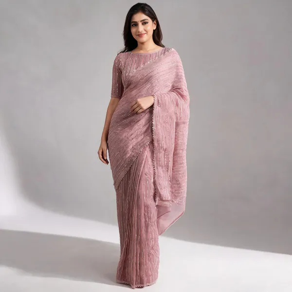 Pink_Frendy_Chiffon_Sequin_Embellished_Saree_With_Blouse_Piece_For_Women