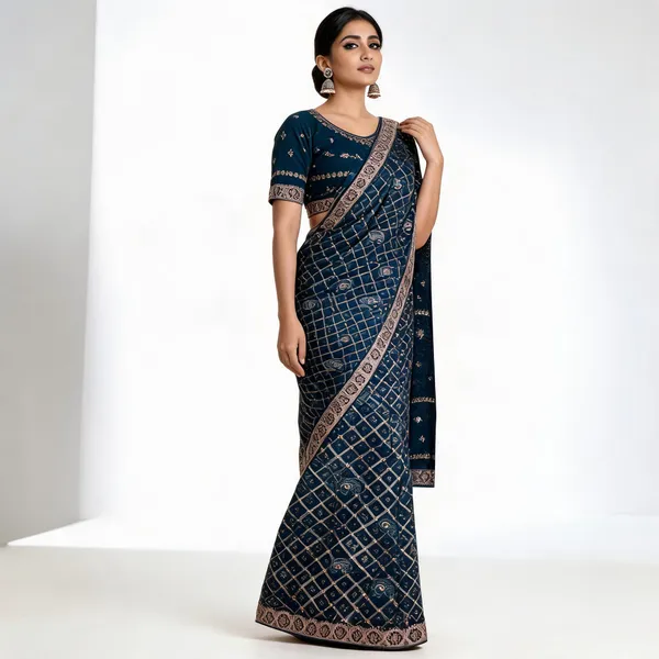 Navy_Blue_Vichitra_Silk_Printed_Saree_With_Blouse_Piece_For_Women