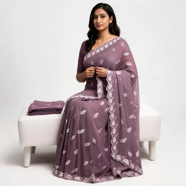 Mauve_Chiffon_Paisley_Embroidered_Saree_With_Blouse_Piece_For_Women