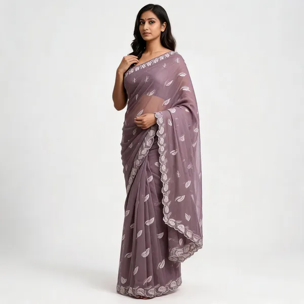 Mauve_Chiffon_Paisley_Embroidered_Saree_With_Blouse_Piece_For_Women