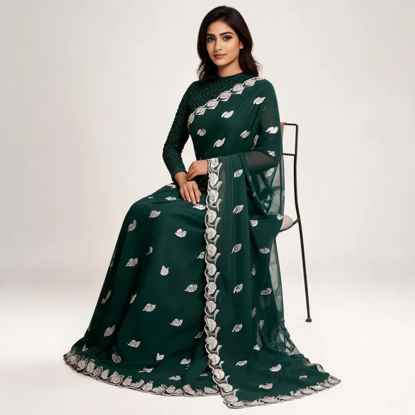 Green_N.C_Chiffon_Paisley_Embroidered_Saree_With_Blouse_Piece_For_Women