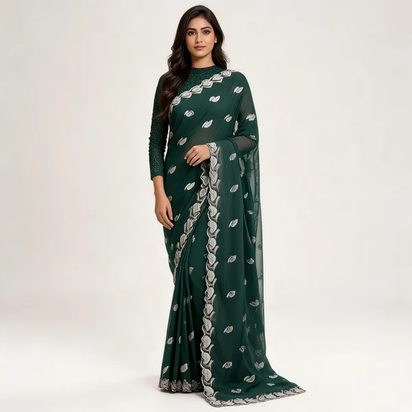 Green_N.C_Chiffon_Paisley_Embroidered_Saree_With_Blouse_Piece_For_Women