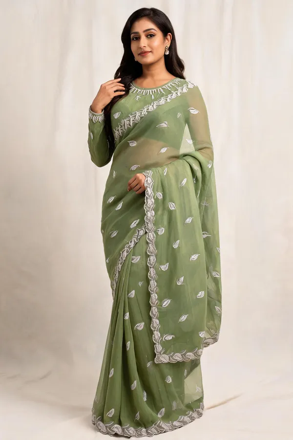 Green_Nc_Chiffon_Paisley_Embroidered_Saree_With_Blouse_Piece_For_Women