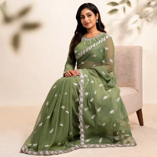 Green_Nc_Chiffon_Paisley_Embroidered_Saree_With_Blouse_Piece_For_Women