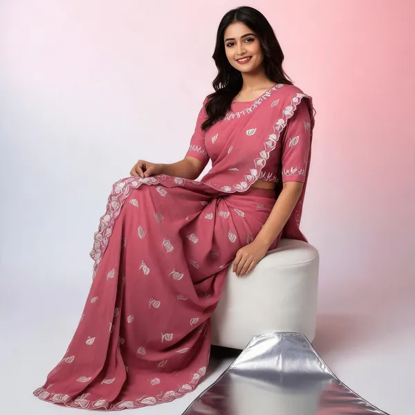 Pink_Chiffon_Paisley_Embroidered_Saree_With_Blouse_Piece_For_Women