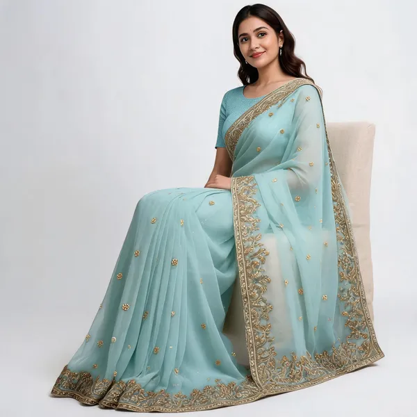 Light_Blue_Silk_Embroidered_Saree_With_Blouse_Piece_For_Women