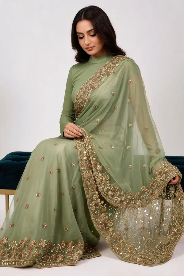 Green_Frendy_Silk_Net_Embroidered_Saree_With_Blouse_Piece_For_Women