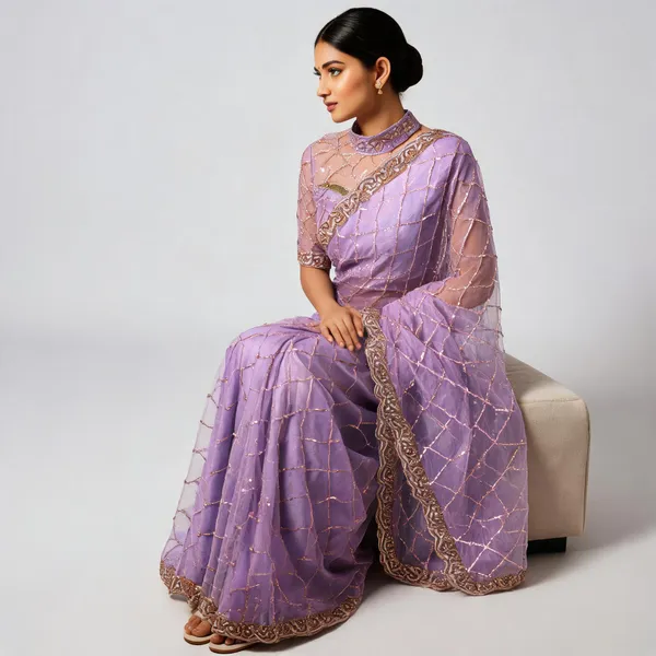 Lavender_Frendy_Silk_Net_Embellished_Saree_With_Blouse_Piece_For_Women
