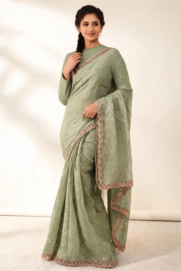 Green_Frendy_Silk_Net_Embellished_Saree_With_Blouse_Piece_For_Women