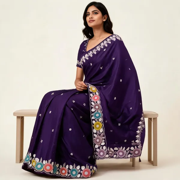 Purple_H.O_Silk_Embroidered_Saree_With_Blouse_Piece_For_Women
