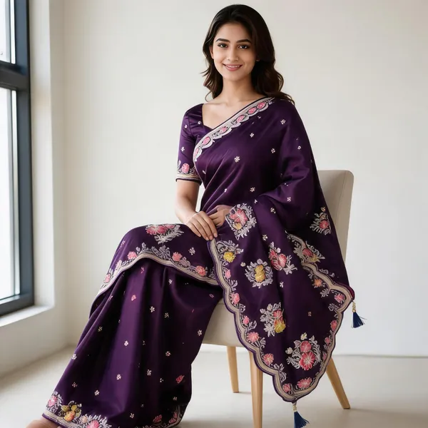 Purple_H.O_Silk_Embroidered_Saree_With_Blouse_Piece_For_Women