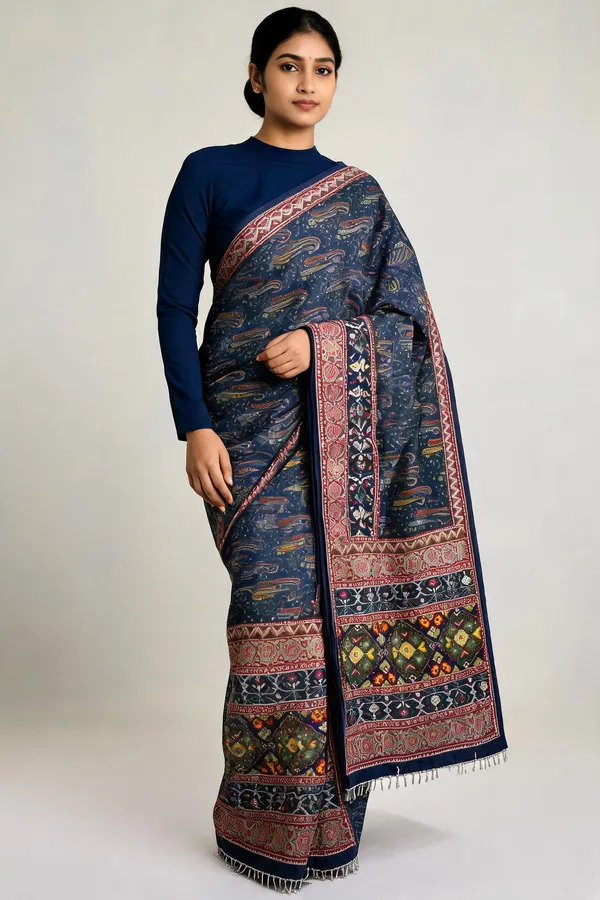 Multicolor_Mal_Viscose_Printed_Saree_With_Blouse_Piece_For_Women