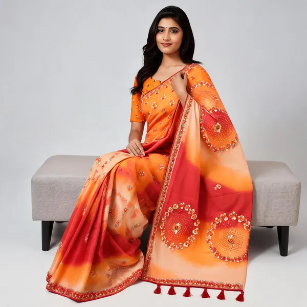 Orange_Erode_Silk_Printed_Saree_With_Blouse_Piece_For_Women
