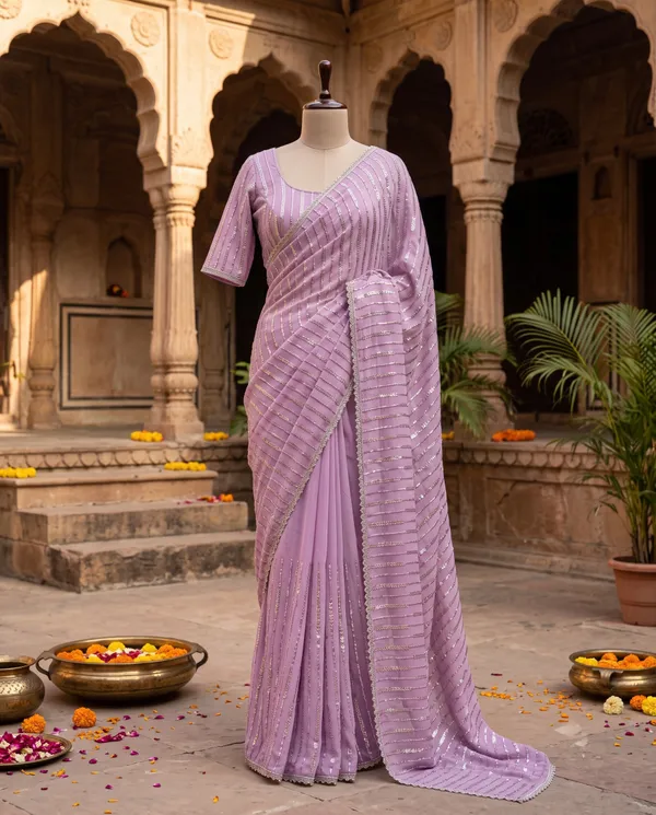 Light_Violet_Chiffon_Embellished_Saree_With_Blouse_Piece_For_Women