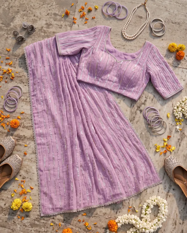 Light_Violet_Chiffon_Embellished_Saree_With_Blouse_Piece_For_Women