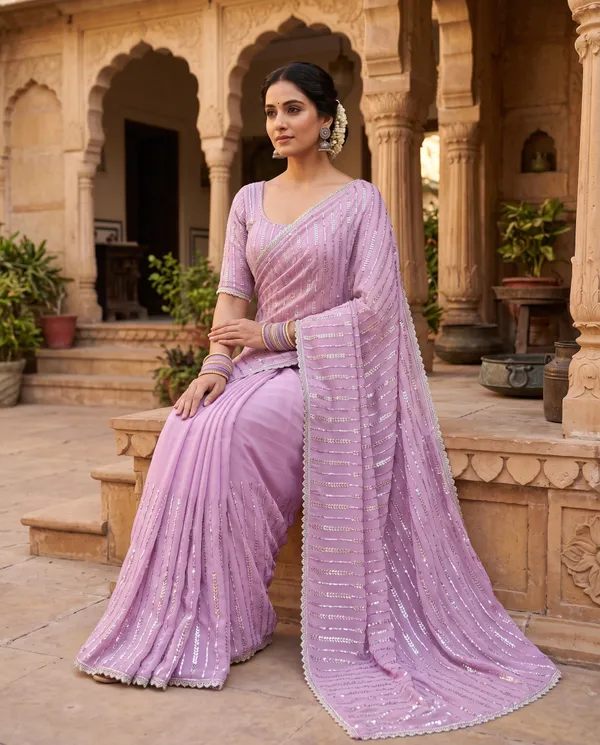 Light_Violet_Chiffon_Embellished_Saree_With_Blouse_Piece_For_Women