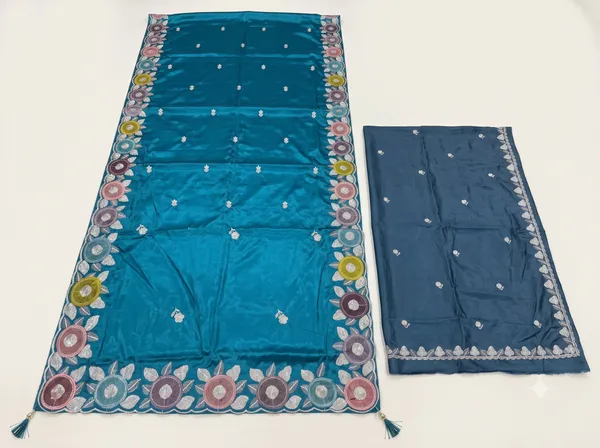Teal_H.O_Silk_Embroidered_Saree_With_Blouse_Piece_For_Women