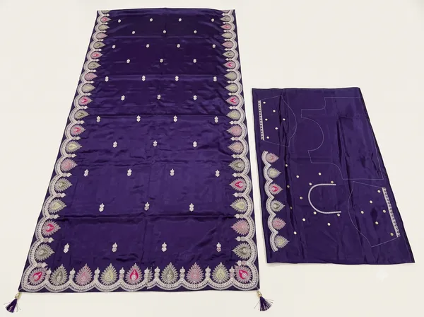 Purple_H.O_Silk_Embellished_Saree_With_Blouse_Piece_For_Women