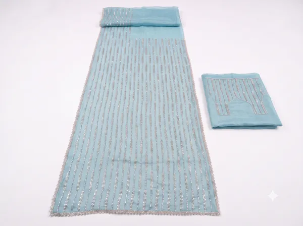 Blue_Chiffon_Embellished_Saree_With_Blouse_Piece_For_Women