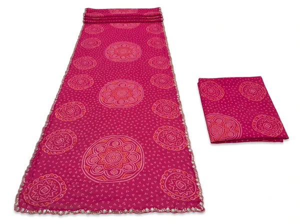Pink_Bandhej_Georgette_Floral_Saree_With_Blouse_Piece_For_Women