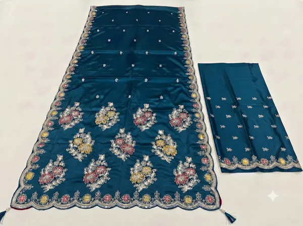 Blue_H.O_Silk_Embroidered_Saree_With_Blouse_Piece_For_Women