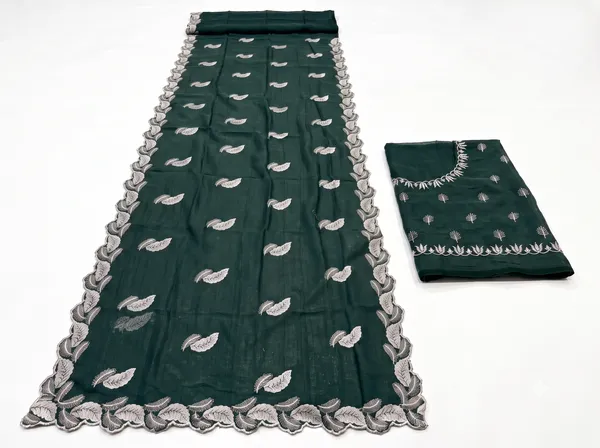 Green_N.C_Chiffon_Paisley_Embroidered_Saree_With_Blouse_Piece_For_Women