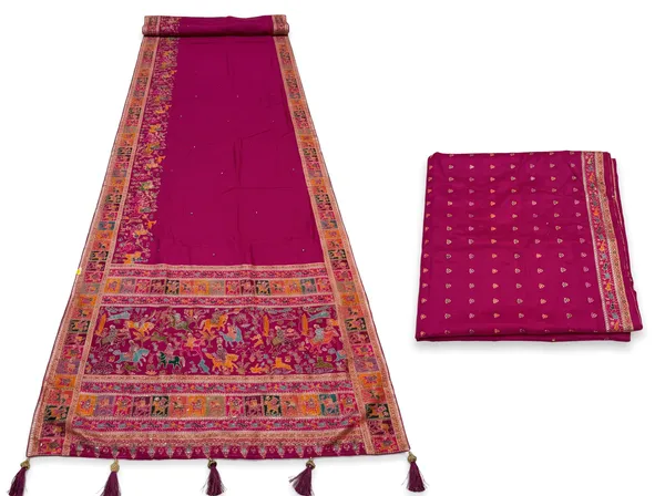 Magenta_Pashmina_Silk_Traditional_Print_Saree_With_Blouse_Piece_For_Women