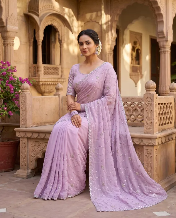 Light_Purple_Blooming_Chiffon_Floral_Embroidered_Saree_With_Blouse_Piece_For_Women