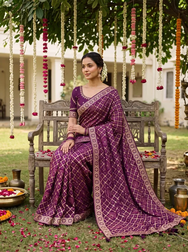 Magenta_Vichitra_Silk_Embroidered_Saree_With_Blouse_Piece_For_Women