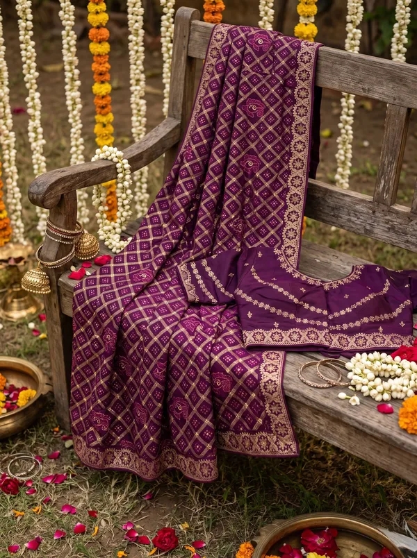 Magenta_Vichitra_Silk_Embroidered_Saree_With_Blouse_Piece_For_Women