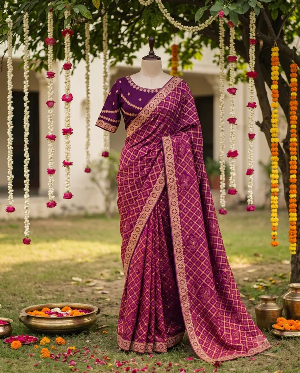 Magenta_Vichitra_Silk_Embroidered_Saree_With_Blouse_Piece_For_Women