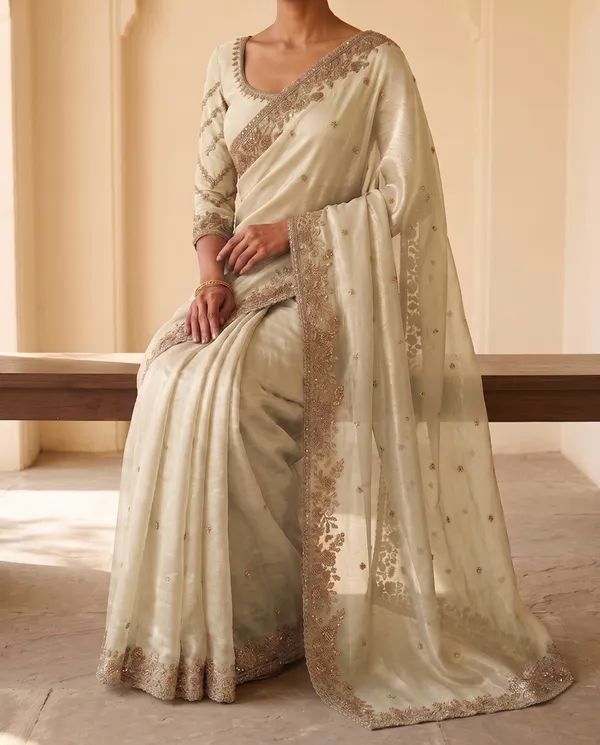 Cream_Frendy_Silk_Heavy_Work_Saree_With_Blouse_Piece_For_Women