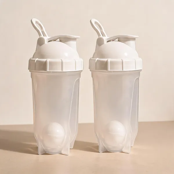 White_Bpa-Free_Plastic_Protein_Shaker_Bottle_With_Mixing_Ball_-_Pack_of_2