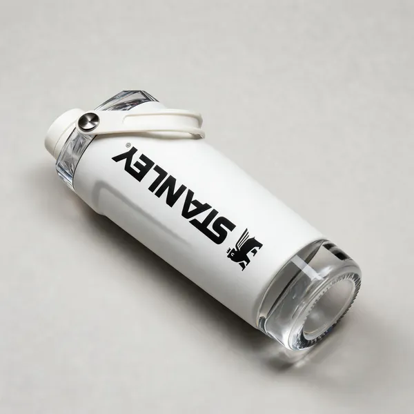 White_Stainless_Steel_Sports_Water_Bottle_With_Flip_Lid